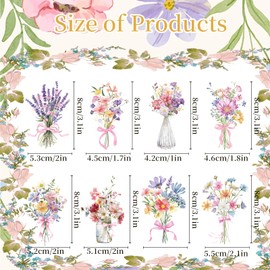 Deorfuy Wildflower Birthday Party Decorations - 40PCS Baby in Bloom Cupcake Toppers Decoration Floral Cupcake Picks Bday Bow Decor Flower Theme Baby Shower Supplies for Girls Women