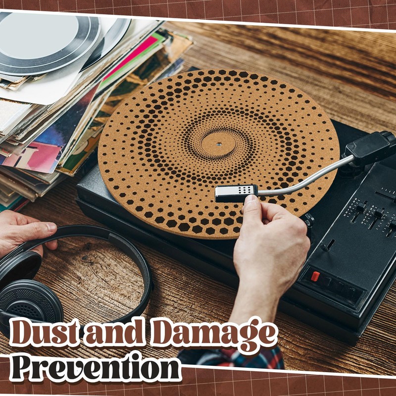 Briwooody Cork Turntable Mat/3mm Thick for Better Sound Support on