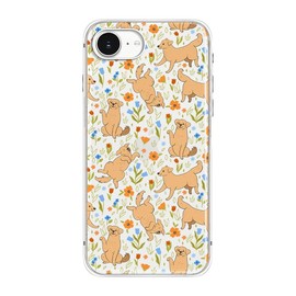 Blingy's for Cellphone Case, Cute Dog Pattern Golden Retriever Style Labrador Animal Design Transparent Soft TPU Protective Clear Case 6.1 inch (Dog in Flowers, SE4)
