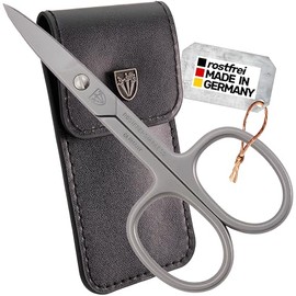Drei Schwerter Curved Nail Scissors, Sharp Blade for Precise Nail Cutting, Rustproof Brand Quality Made In Germany, Contents: Black Faux Leather Case