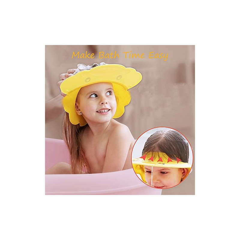 Gorro de ducha de bebé ajustable de silicona para champú,