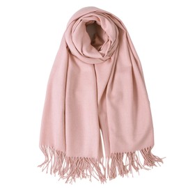 TUSHUSTY Pashmina Feel Shawls Wraps Solid Scarf for Women Soft Silky Warm Men Scarves Hijab Pink
