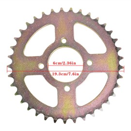 TINVHY 44 Rear Axle Shaft Kit with Chain Sprocket Brake Disc Pillow Block Wheel Hub for ATV Quad Go Kart Golf Cart