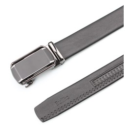 Bullko Mens Ratchet Adjustable Click Dress Golf Belt Casual Black Leather 1 3/8" Trim to Fit 40 inch