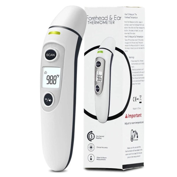 Unbranded Forehead Thermometer Baby and Adults W/ Fever Alarm LCD