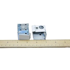 HomeAmore Metal Horizontal Mini Blind Brackets 1" X 1" (1set + 4screws) White Color