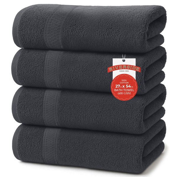 RIVERSIDE 100% Ring Spun Cotton Large Bath Towels Set of