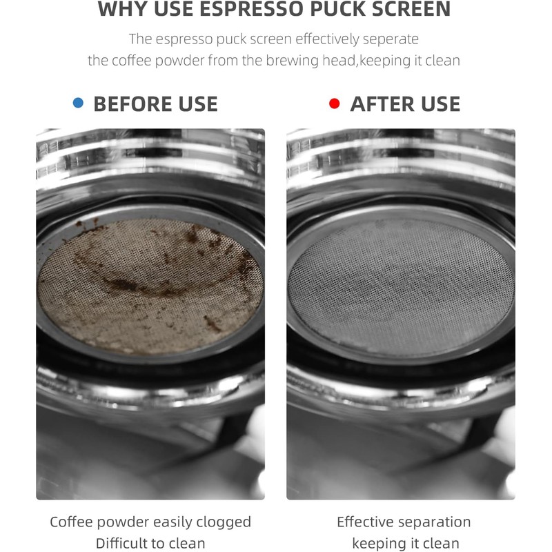 MHW-3BOMBER 58.5mm Espresso Puck Screen with Round Hole Metal Espresso