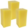 Candlestock Handmade Beeswax Square Dripless Unscented Pillar Candle - Set