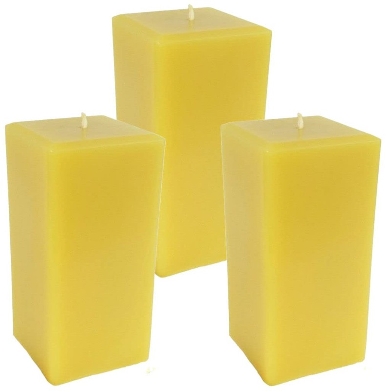 Candlestock Handmade Beeswax Square Dripless Unscented Pillar Candle - Set