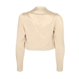 Bolerose Formal Long Sleeve Satin Bolero Shrug Occasion Jacket (Champagne, 4XL)