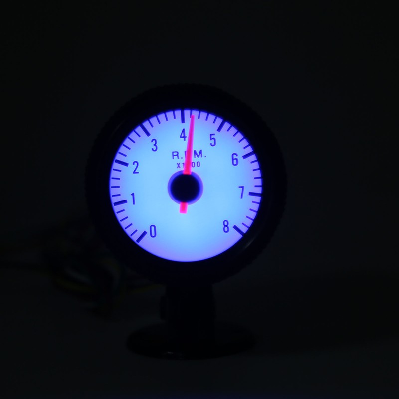 0‑8000RPM Tachometer 52mm Tacho Gauge Blue LED Backlight for 4