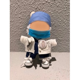 Doctor Set for 6.7 Inch Clothes - 8 Hand-Sewn Sky Blue Pieces: White Coat, Pants, Medical Tools I 17cm Pretend Play Costume Accessories Only. (Doctor B)