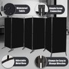 Room Divider-6 Panels Black Folding Privacy Screens, 6 ft Partition