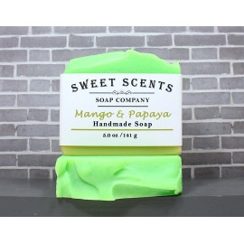 Mango & Papaya Soap - Handmade, Cold Process, Scented Soap