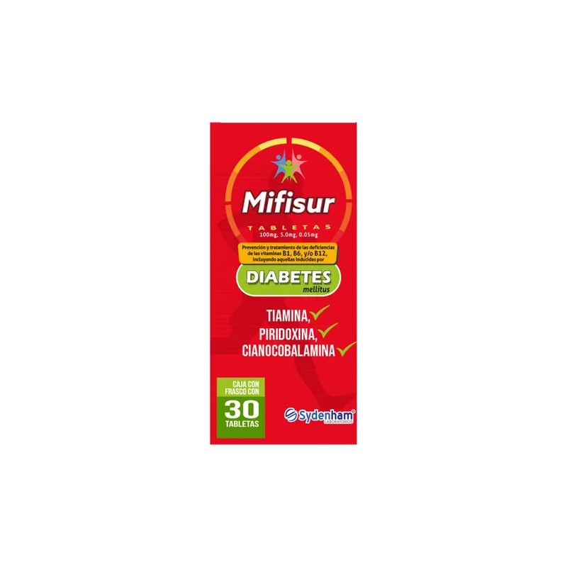 Suplemento Complejo B Mifisur Sydenham Vitaminas B1 B6 B12 30