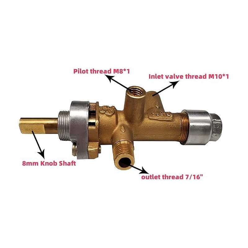 Brass Safety Valve Main Control Kit Heater Pilot Burner Assembly
