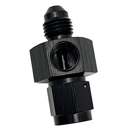 Aluminum -4 AN Male to 4AN Female swivel with 1/8" NPT Gauge Port Pressure Take Off Hose Tube Adaptors Fitting, Black