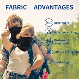 SHEVERCH 6 Pack Blue Neck Gaiter Face Mask Sun Protection Cooling Bandana Face Cover Windproof Dustproof Neck Scarf