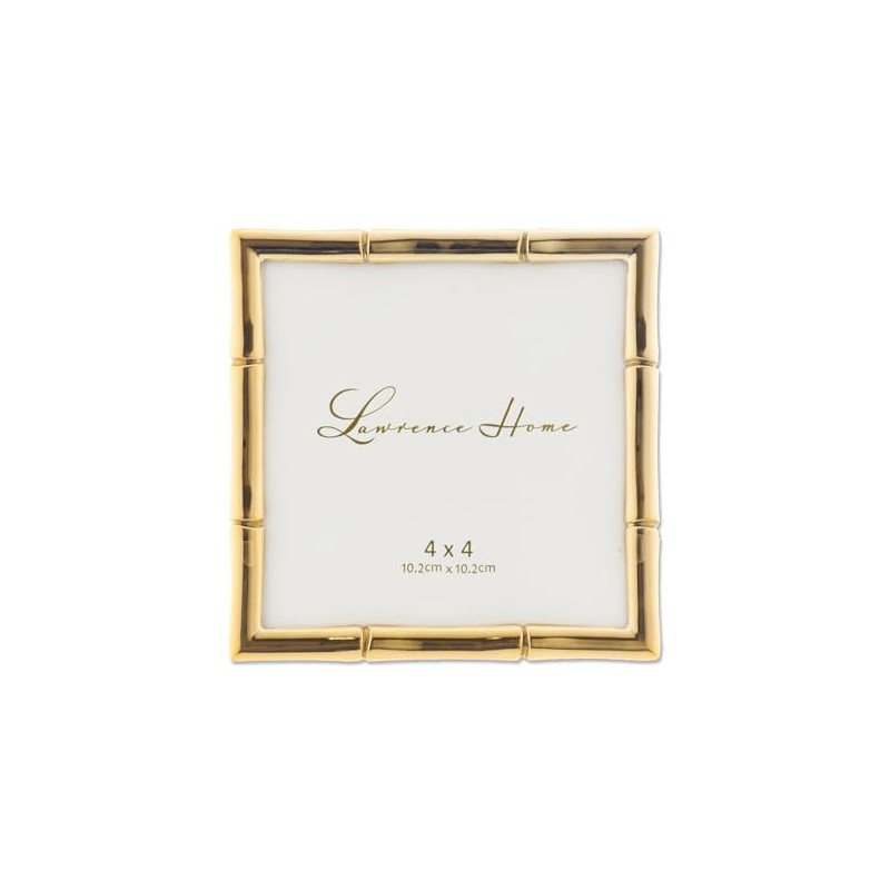 Lawrence Frames Bamboo Design Metal Frame, 4x4, Gold
