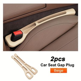 2Pcs Car Seat Gap Filler Seat Crevice Storage Box Bag Between Seats Console Organizer Decoration Interior Auto Accessories - Color: 2pcs Beige