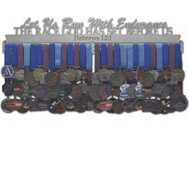 Allied Medal Hangers - Hebrews 12:1 - Multiple Variations Offered (30'' Wide with 3 Hang Bars)