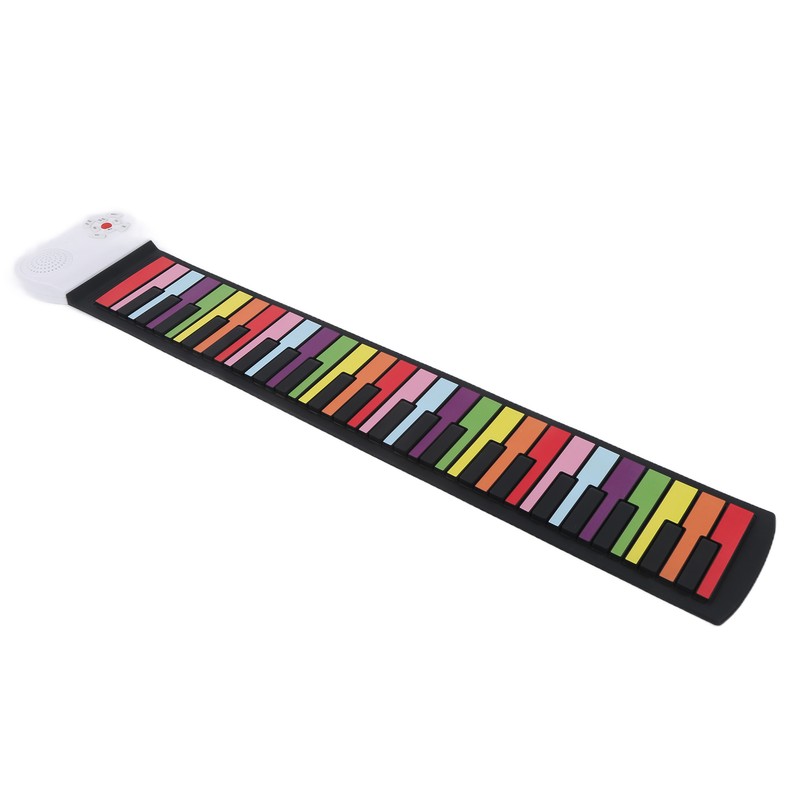 Roll Up Piano 49 Keys Kids Flexible Rainbow Keyboard Portable