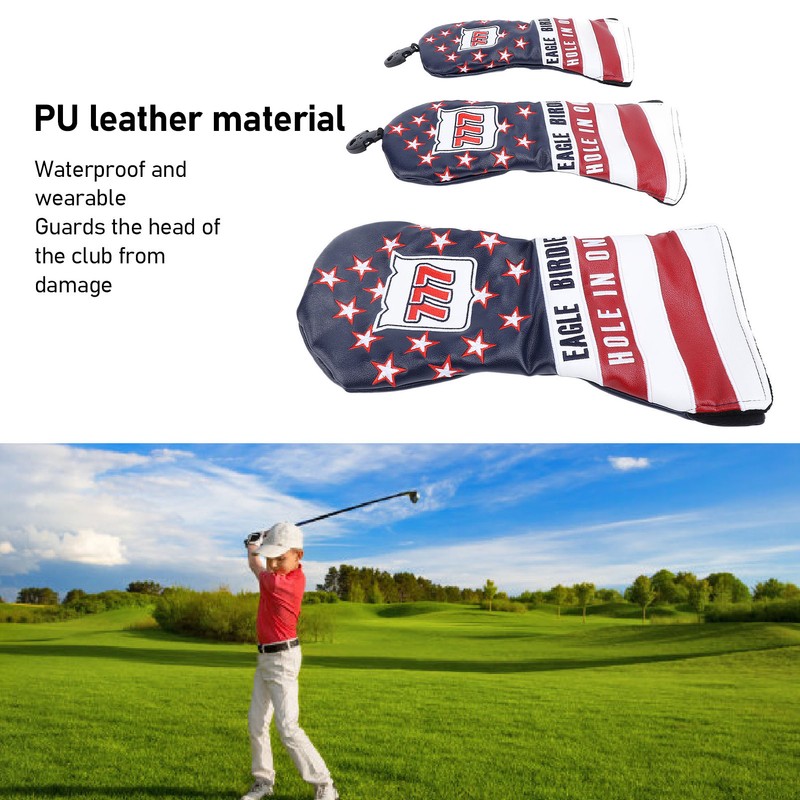 Golf Club Head Cover Set Waterproof PU Leather Golf Club