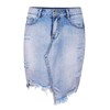 Fraternel Women's Vintage Destroyed Denim Skirt, lightblue