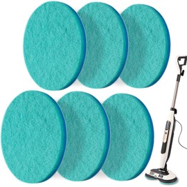 S6002UK Steam and Scrub Mop Pads Replacement for Shark,Scrubbing and Sanitizing Rotating Power Pads Stains & Dirt Removal for all Sealed Hard Floors (6 Green)