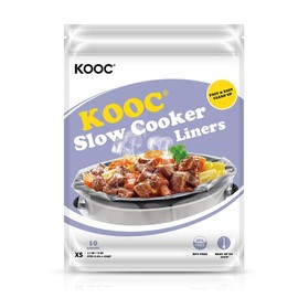 KOOC Slow Cooker Liners 8"x11" 10 Count Mini Size Disposable Pot Liners Cooking Bags Fit 0.65 qt to 1.25 qt Pot BPA Free Fresh Locking Seal Design