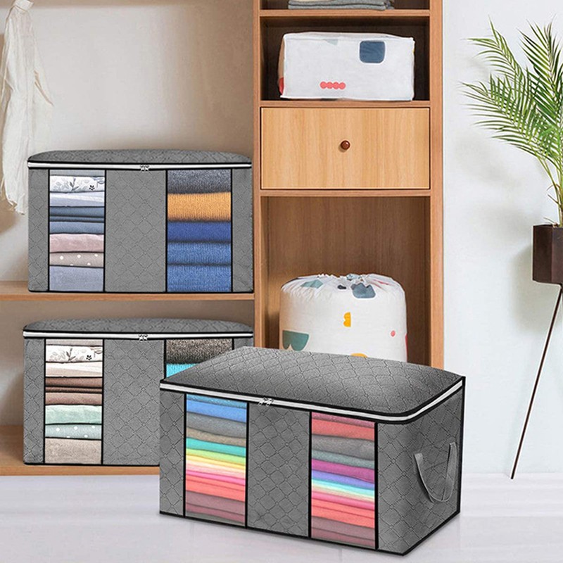 4PCS Clothes Storage Bag Large Capacity Clothing Organizers Foldable Closet