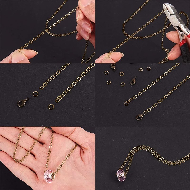 SUNNYCLUE 32.8Feet/ 10m Antique Bronze Chain Bulk Cable Curb Chains