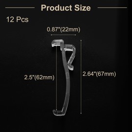 uxcell 12Pcs 2.5 Inch Clear Valance Clips, Hidden Window Blind Valance Retainer Holder for Horizontal Blind Wood or Faux Wood Blinds Style10