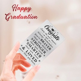 MOQIYXL Congrats Graduation Card, Inspirational College High School Senior Graduation Gifts for Boys Girls Kids, Enjoy The Next Chapter, Small Engraved Wallet Card