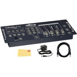 Chauvet DJ Obey 4 DMX-512 16-Channel Lighting Controller Bundle with 25 ft. DMX Cable and Austin Bazaar Polishing Cloth