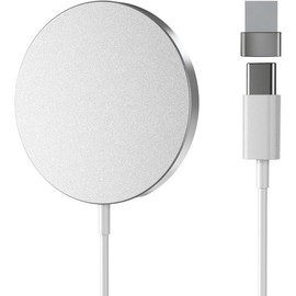 Charger 15W Mag Safe Charger for  16 Pro Max/16 Pro/16 Plus/16/15/14/13/12,   Pad Mag-Safe Replacement Quick Charger with USB-A & Type-C Port(No Adapter) (Black) - Color: Silver