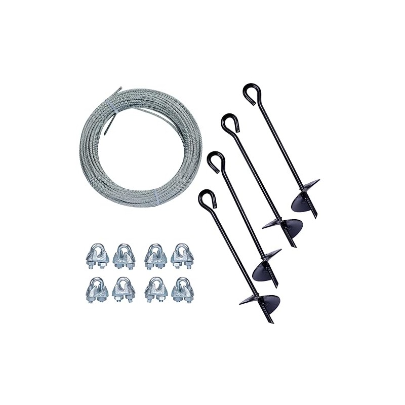 Tie Down 59075 Galvanized Cable (Includes 4 Anchors, 8 Clamps,