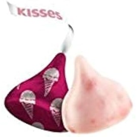 Candy Valentine's Day Strawberry Ice Cream Kisses, Assorted Foil Wraps, (2 Lb,) ice cream