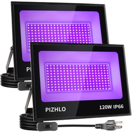 PIZHLO 2 Pack 120W LED Black Light, Hard Wired Picture Light, Dimmable Adjustable LED Art Light