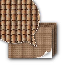 3 Sheets Self-Adhesive Decorative Film Roof Tiles for Model Making in Scale 1:87 Scale H0 (UK: 3.5 mm Scale) (Roman Roof Shingles)