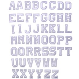 J.CARP 52Pcs White Alphabet A to Z Patches, Iron on Sew on Letters for Clothing, Hats, Shoes, Backpacks, Handbags, Jeans, Jackets etc.