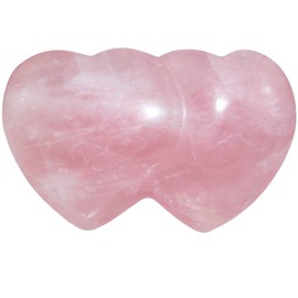 Sharvgun Rose Quartz Double Heart Heart Stone Meditation Lithotherapy, Reiki Heart Decoration for Healing Natural Crystals Anti Stress