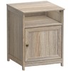 SHW End Table with Shelf and Storage, Maple