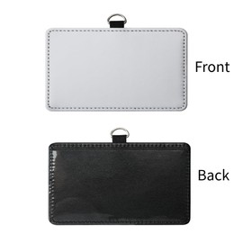 30 Pack Sublimation Blank PU Leather ID Badge Holder DIY Heat Transfer Print Horizontal ID Card Holders for Badges Waterproof Name Tag Holders for Coach Office Employees Students