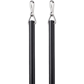 EverTrack Curtain Wand - Aluminum Curtain and Drapery Pull Rod with Stainless Steel Hardware for Curtains, Draperies, and Room Divider Curtains - 36 Inches, Metallic Black - Pack of 2