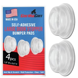 Protector de pared para tope de puerta (paquete de 4) – Amortiguadores de puerta de goma transparentes autoadhesivos. Evita daños a las paredes causad