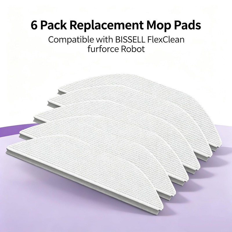 Mop Pads Compatible with Bissell FlexClean FurForce Robot-6 Pcs