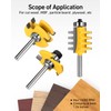 1/4-Inch Shank Tongue and Groove Router Bits Set & Reversible