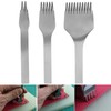 3pcs Steel Leather Chisel Hole Punching 2+5+10 Prong DIY Hand